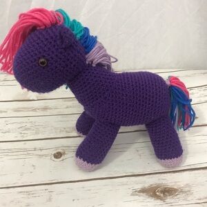 Crochet Purple Horse Child’s Plush Stuffed Toy